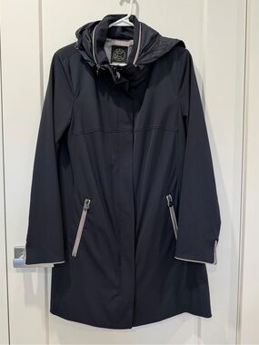 Navy Pleat Back Jacket